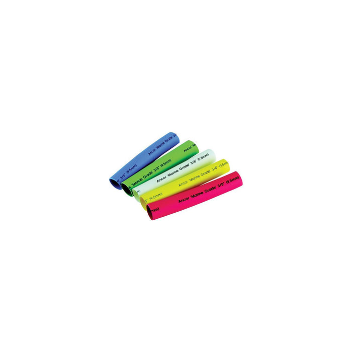 Ancor 306503 Adhesive Lined Heat Shrink Tubing Assorted 3/4" x 3" (Yellow, White, Black, Green)