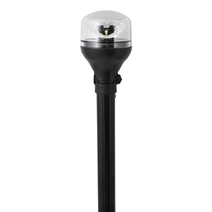 Luz envolvente Attwood LightArmor - Poste negro de 30 cm - Base horizontal negra compuesta con adaptador