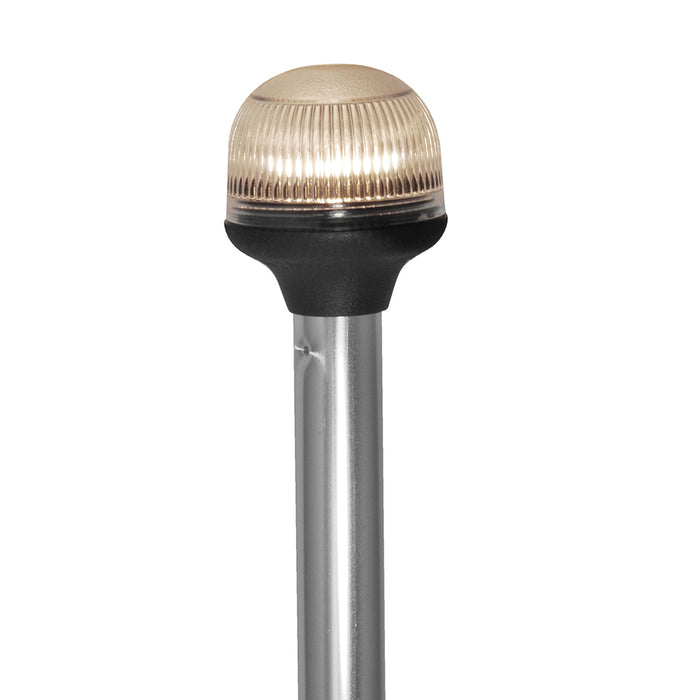 Lámpara incandescente plegable Attwood con lente antirreflejo - Poste de aluminio de 50 cm - 12 V - Base horizontal compuesta