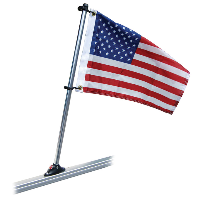 Pontón Taylor Made de 30" con soporte para mástil de bandera y bandera estadounidense de 16" x 24"