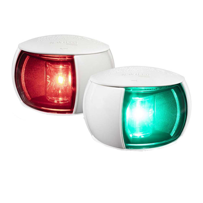 Par de luces LED NaviLED de babor y estribor de Hella Marine (2 nm), lente transparente y carcasa blanca