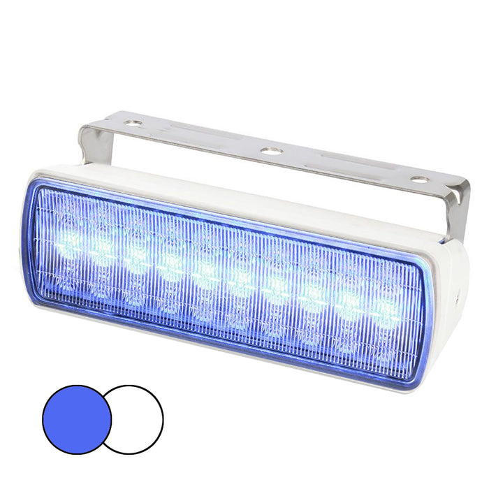Focos LED de doble color Hella Marine Sea Hawk XL - LED azul/blanco - Carcasa blanca