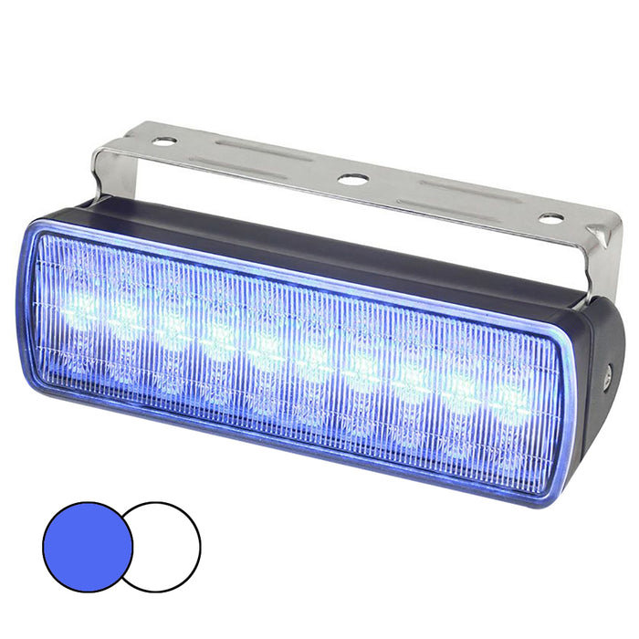 Focos LED de dos colores Hella Marine Sea Hawk XL - LED azul/blanco - Carcasa negra