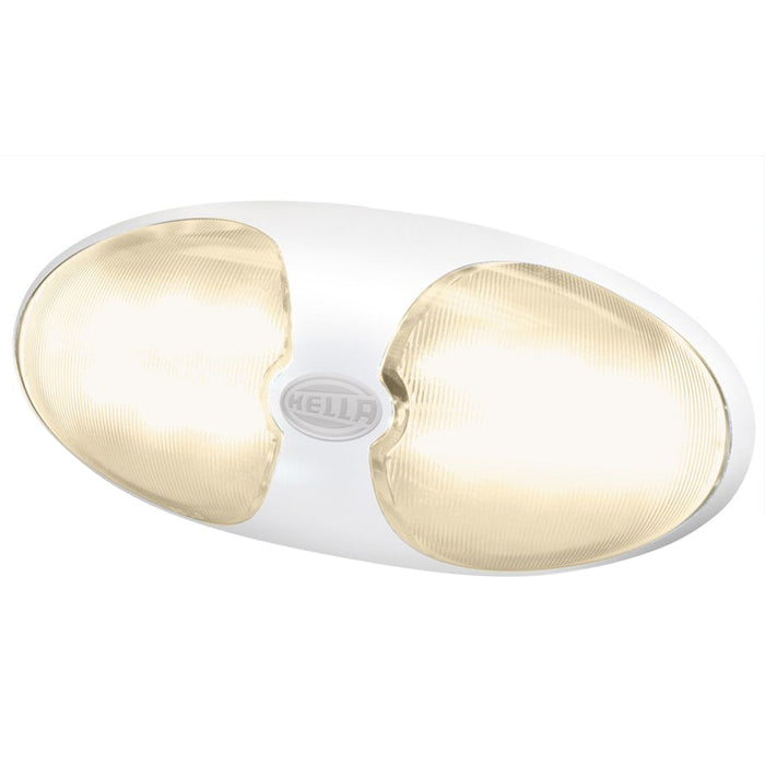 Lámpara interior/exterior Hella Marine DuraLED 12 - LED blanco cálido - Carcasa blanca