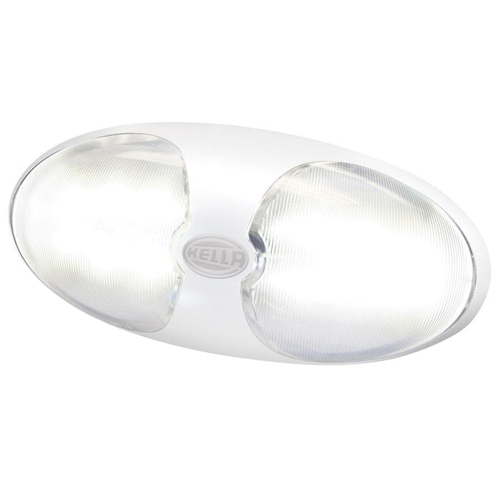 Lámpara interior/exterior Hella Marine DuraLED 12 con interruptor - LED blanco - Carcasa blanca