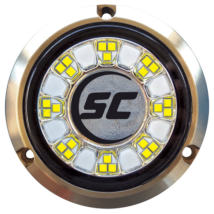 Lámpara subacuática Shadow-Caster SCR-24 de bronce, 24 LED, color blanco intenso