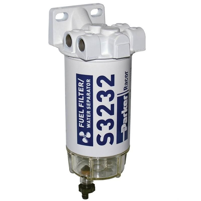 Racor 660R-RAC-01 10 Micron Gas Spin-On Fuel/Water Seperator w/ Clear Bowl for, Outboards