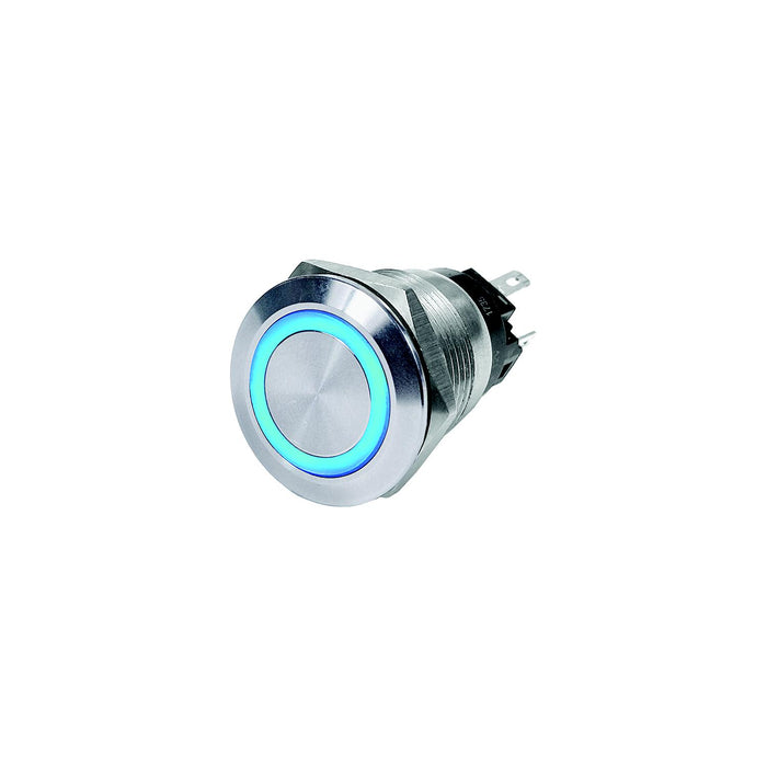 Blue Sea 4160-BSS 4160 Push Button LED Ring Switch, Blue, Off-On