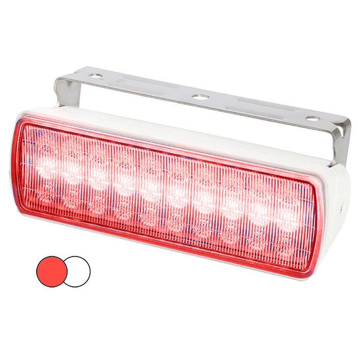 Focos LED de dos colores Hella Marine Sea Hawk XL - LED rojo/blanco - Carcasa blanca
