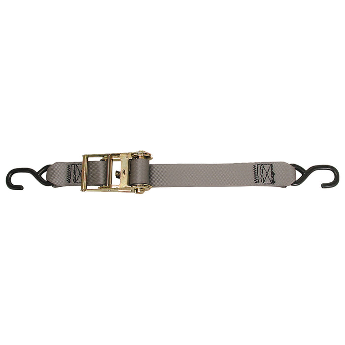 Correa de amarre multiusos CargoBuckle con trinquete y ganchos en forma de S, 2" x 15'