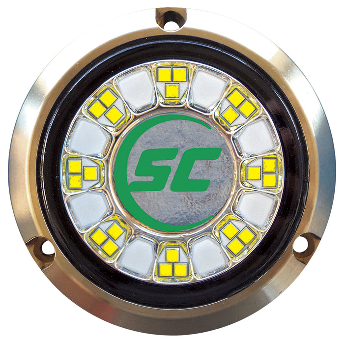 Lámpara subacuática Shadow-Caster SCR-24 de bronce, 24 LED, color verde agua