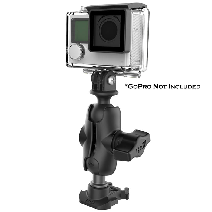 Adaptador de bola RAM Mount RAM de 1" para bases GoPro® con brazo corto y adaptador para cámara de acción