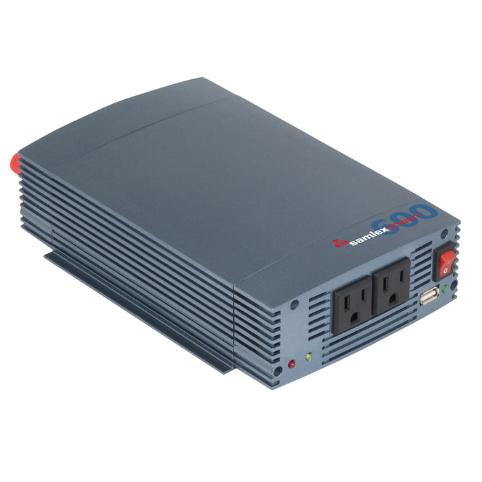 Inversor de onda sinusoidal pura Samlex de 600 W, 12 V con puerto de carga USB