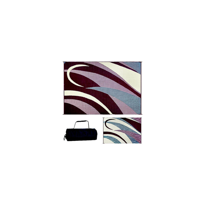 Ming's Mark GB5-BURG/BLK Reversible Mat, Graphic Burgundy/Beige, 8' x 16'
