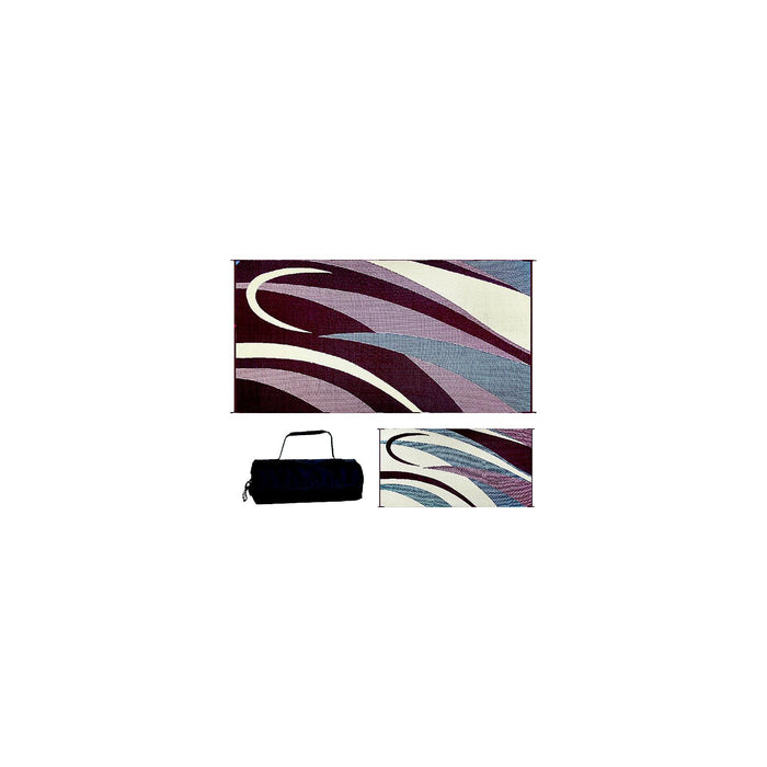 Ming's Mark GB5-BURG/BLK Reversible Mat, Graphic Burgundy/Beige, 8' x 16'