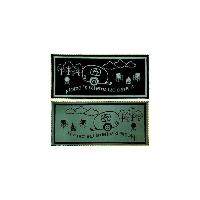 Ming's Mark LRVH8181 Mings Mark Reversible Mat w/110V LED Lights, 8' x 18', Black/White