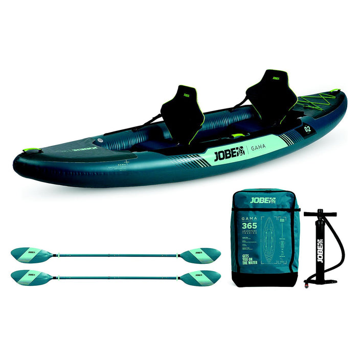 Jobe Sports 600025002PCS Gama Inflatable Kayak Package, 11ft11" length x 37" width, Atlantic Green