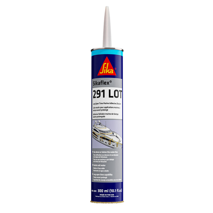 Adhesivo y sellador de curado lento Sika Sikaflex® 291 LOT, cartucho de 10,3 oz (300 ml), color negro