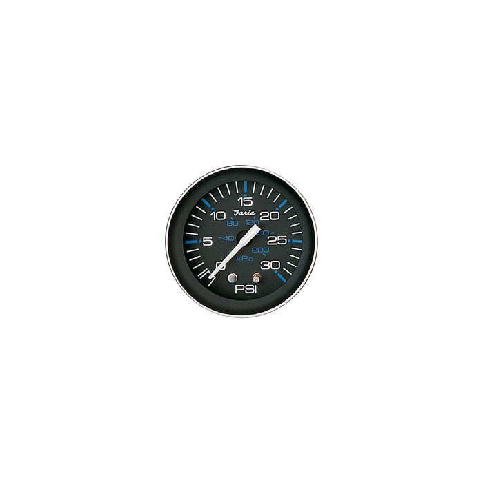 Faria F13003 Coral Black 2" Water Pressure Gauge Kit 30 PSI