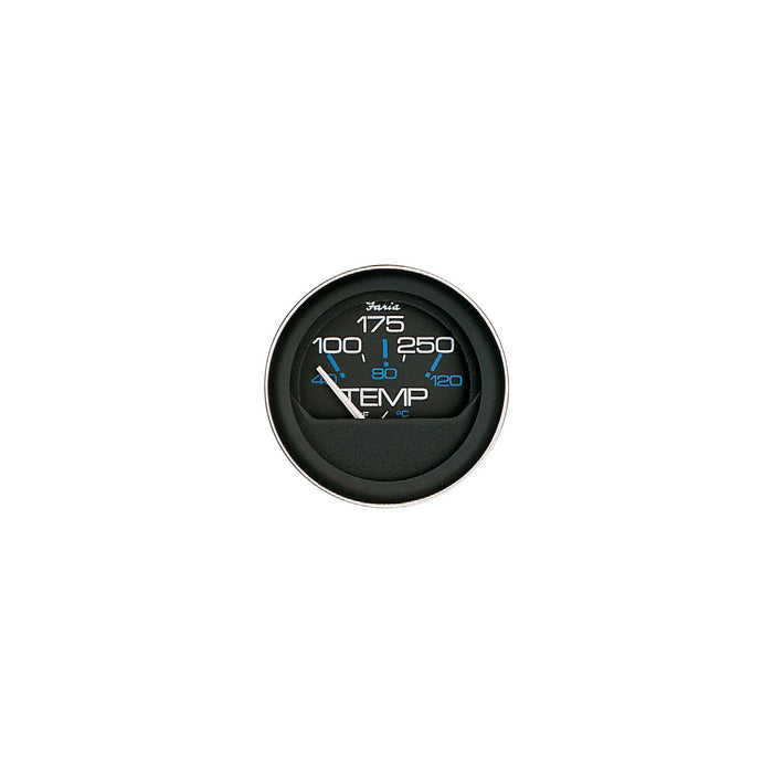 Faria F13004 Coral Black 2" Water Temperature Gauge (100-250F)
