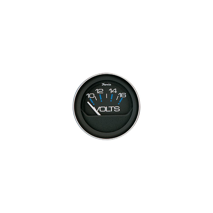 Faria F13010 Coral Black 2" Voltmeter Gauge (10-16 VDC)