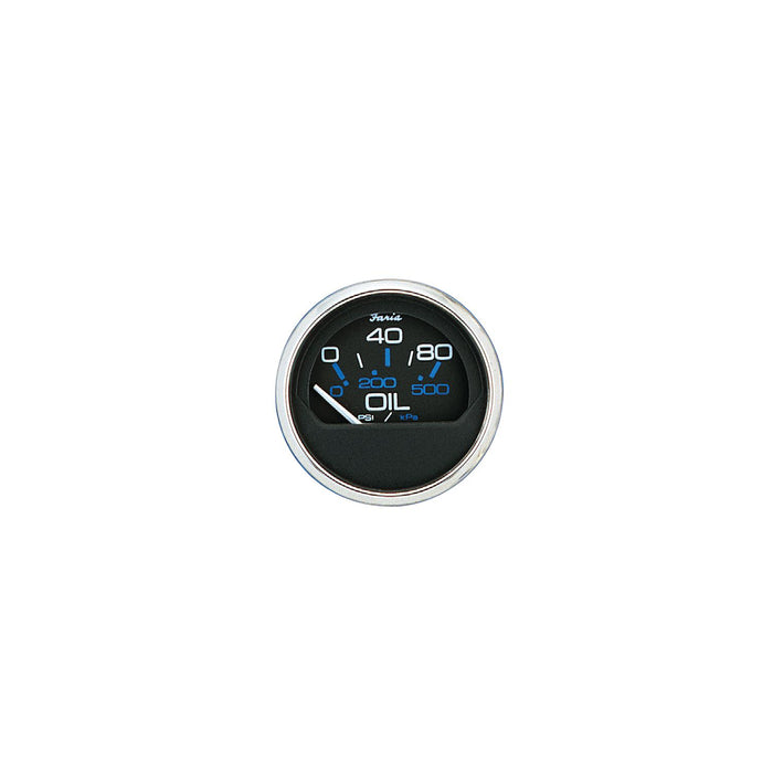 Faria 13702 Chesapeake SS Black 2" Gauge Oil Pressure Gauge 80 PSI