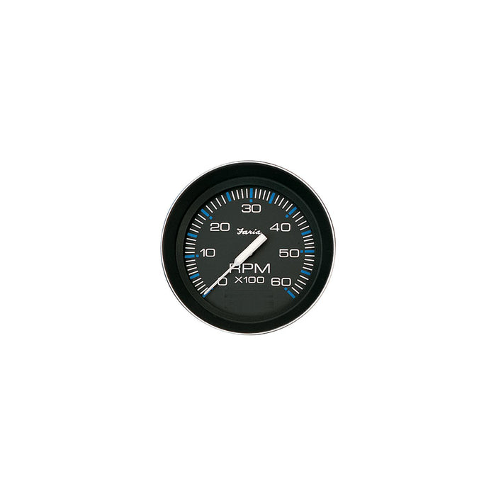 Faria F33004 Coral Black 4" Gauge 6000 RPM Tachometer (Gas) (Inboard & IO)