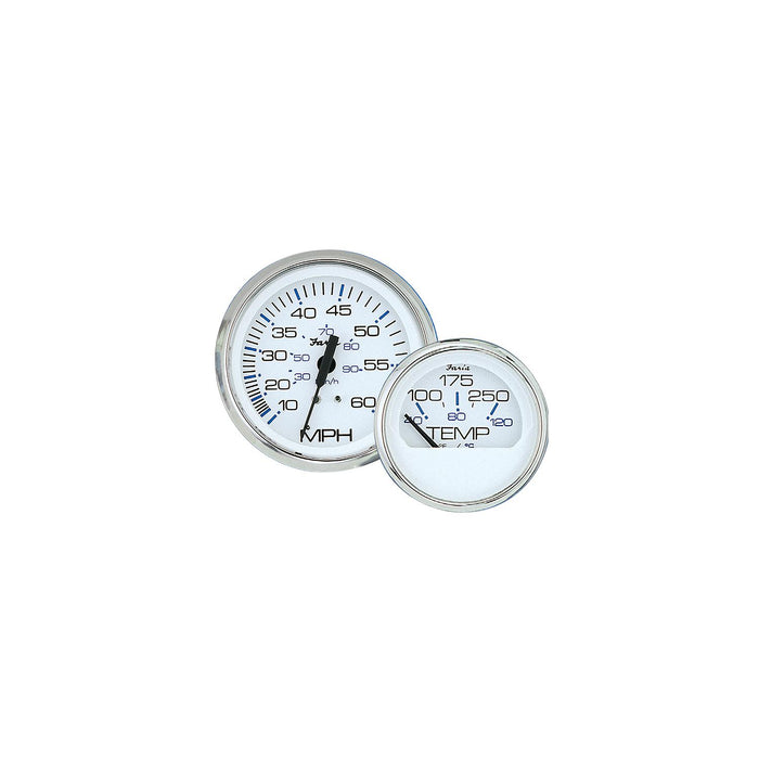 Faria 13801 Chesapeake SS White 2" Gauge Fuel Level Gauge (E-1/2-F)