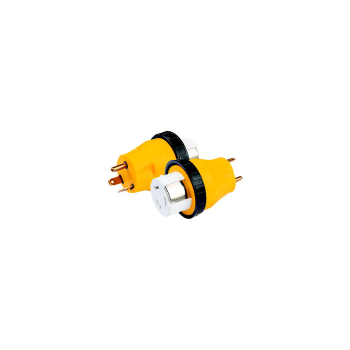 Weekender 3050RVTLA Locking Adapter, ParkPower Single Piece, 30A 125V Male to 50A 125/250V Female