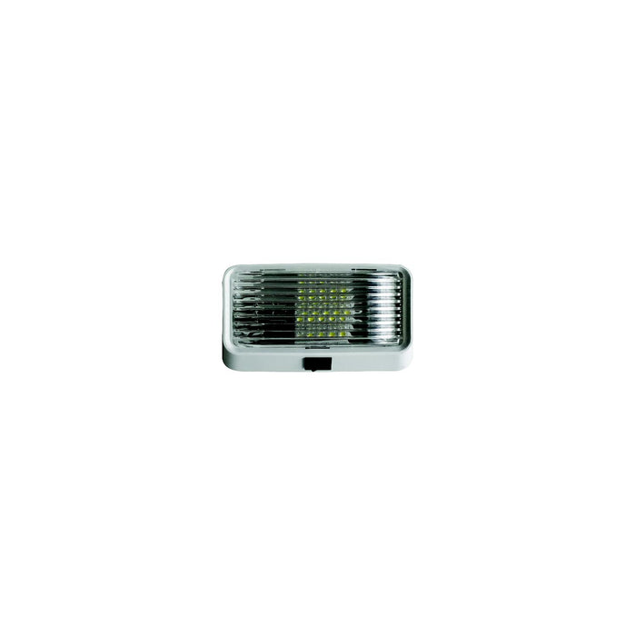 Diamond Group DG52723VP Valterra LED Surface Mt. Porch Light w/Switch, Rectangular, White w/Clear Lens