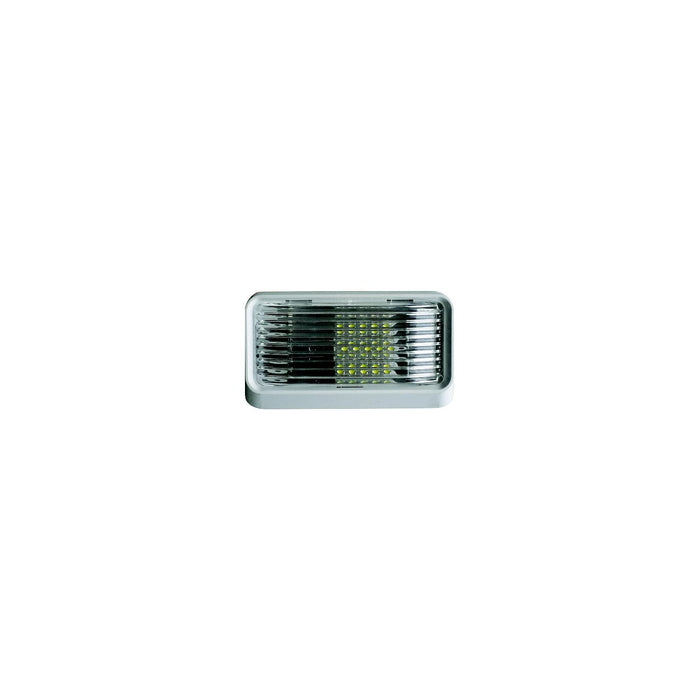 Diamond Group DG52724VP Valterra LED Surface Mt. Porch Light w/o Switch, Rectangular, White w/Clear Lens