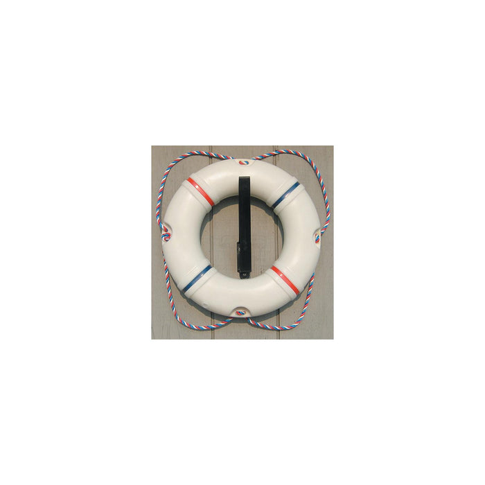 Dock Edge DE58421F Recreational Decorative Ring Buoy 19" White w/ Red/White/Blue, Rope