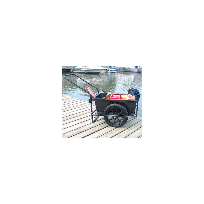 Dock Edge DE90605F Powder Coated Steel Frame iCart Dock Cart w/ Removable Poly, Bucket & Solid Tires