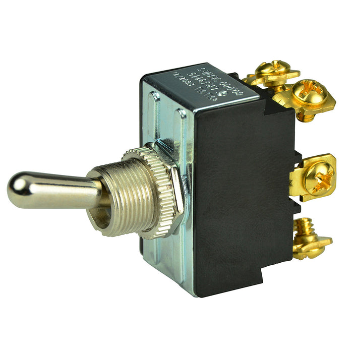 Interruptor de palanca cromado BEP DPDT - ENCENDIDO/APAGADO/ENCENDIDO