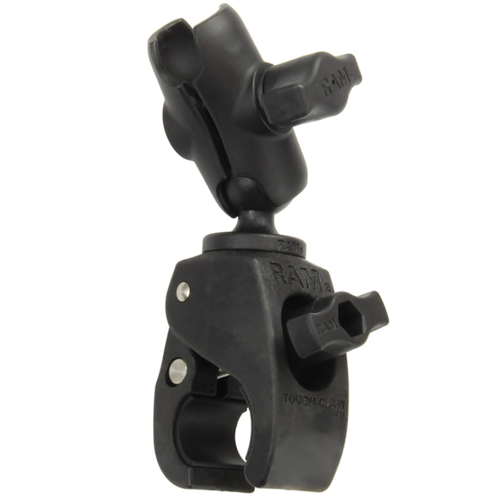 Soporte de abrazadera pequeña RAM Mount Tough-Claw con brazo de doble casquillo - Bola de 1"