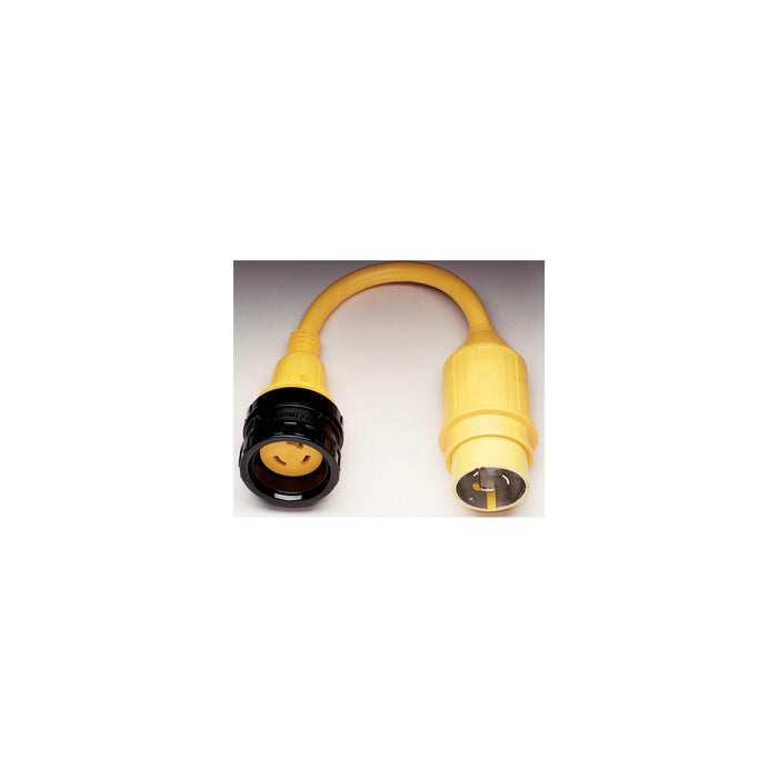 Marinco 106A Standard Pigtail Adapter Dock Side Male, 20A 125V Male to 30A 125V Female, with Sealing Collar System