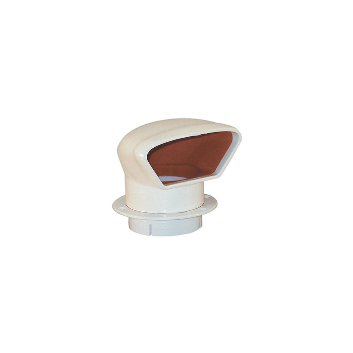 Marinco N10864 Deluxe Low Profile PVC Cowl Vent, White, Bright Red Interior, Includes Snap-In Deck Plate and Cover