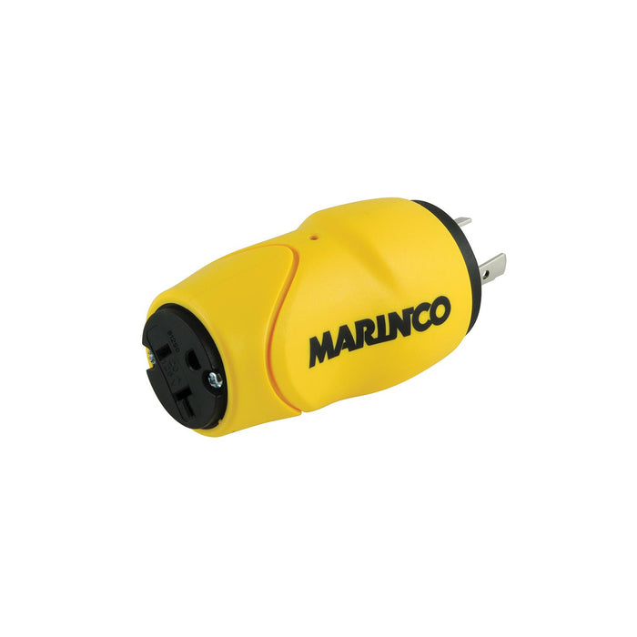 Marinco S20-15 Straight Adapter (20A Male to 15/20A Fem), 20A 125V Locking to 15 or 20A 125V Straight Blade