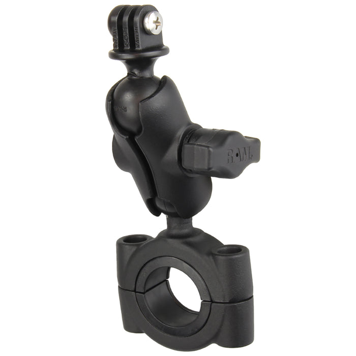 Base para manillar/riel de 1 1/8" a 1 1/2" de diámetro con bola de 1" tamaño B, brazo corto y soporte para cámara de acción/GoPro® RAM® Torque™