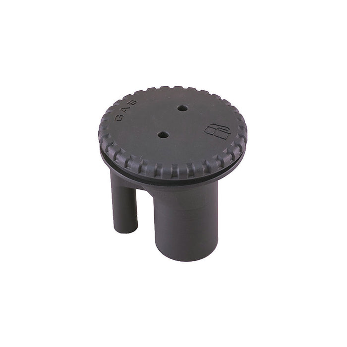 Perko 0543 - Llenado ventilado para manguera de 1-1/2" - Cuello recto - Gas - Negro