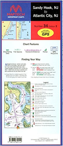 Maptech Waterproof Chart Sandy Hook to Atlantic City NJ