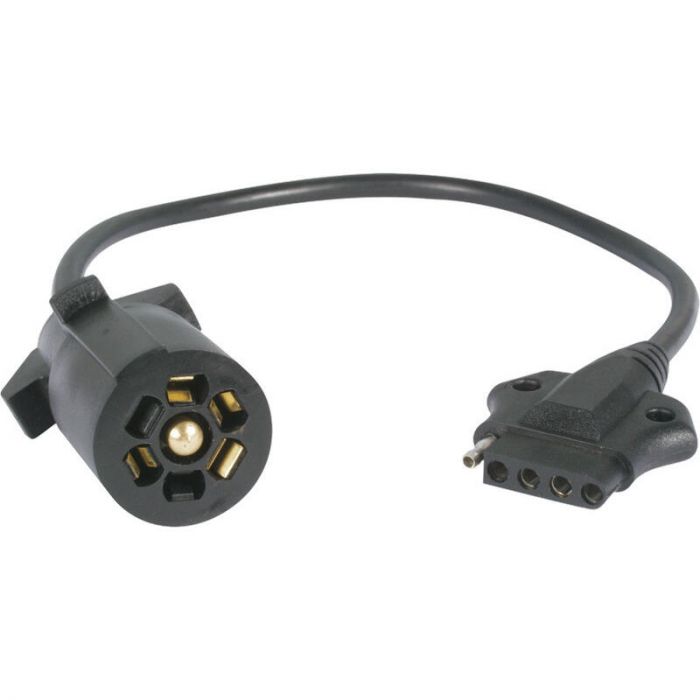 Optronics A57WBP 7-Way Round Blade to 5-Way Flat Pin Connector Adapter 16" Cable
