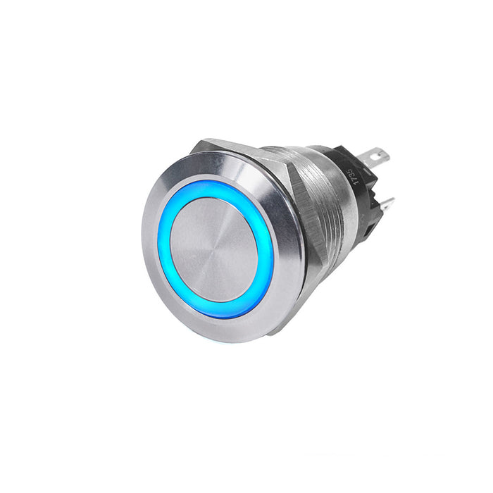 Blue Sea 4160-BSS 4160 Push Button LED Ring Switch, Blue, Off-On