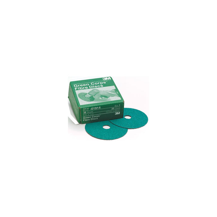 3M 36507 5" x 7/8" 40 Grit Green Discs