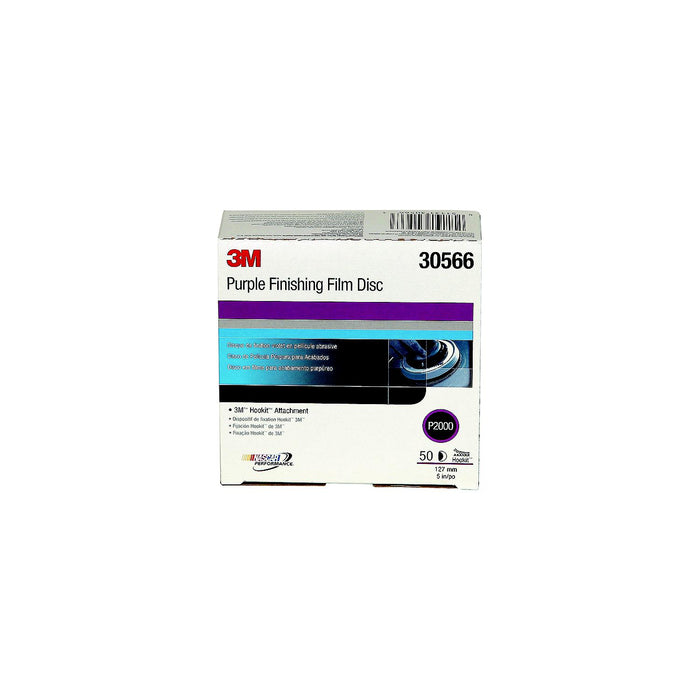 3M 30566 Hookit Purple Finishing Film Discs, 50/box