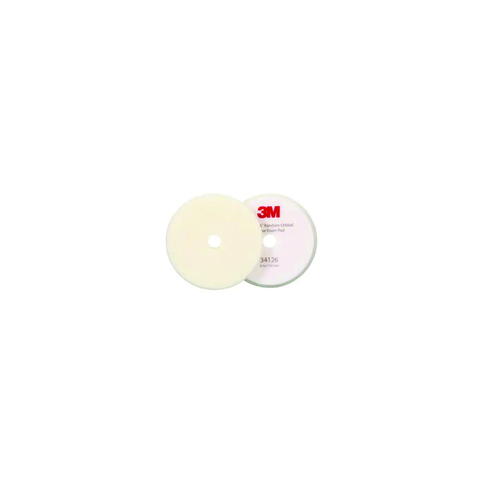 3M 34126 Marine Perfect-It Random Orbital Foam Compounding Pad, 6" Coarse, White 2 Pads/Bag