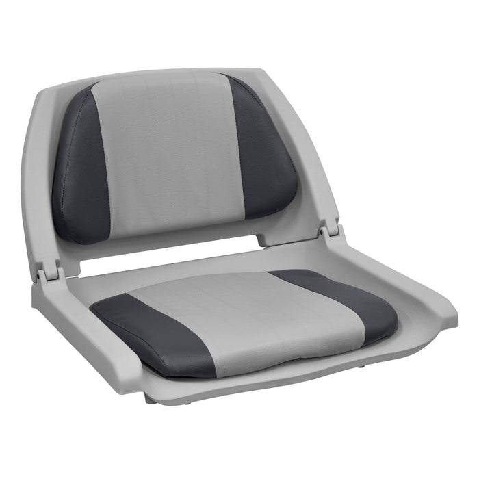 Wise Seats WD139LS012 Wise Deluxe Molded Plastic Fold-Down Seat w/Cushions, Gray/ Charcoal Cushion