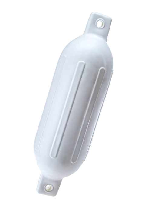 Seachoice DE79231S 79021 Twin Eye Ribbed Fender, White, 6.5 x 23"