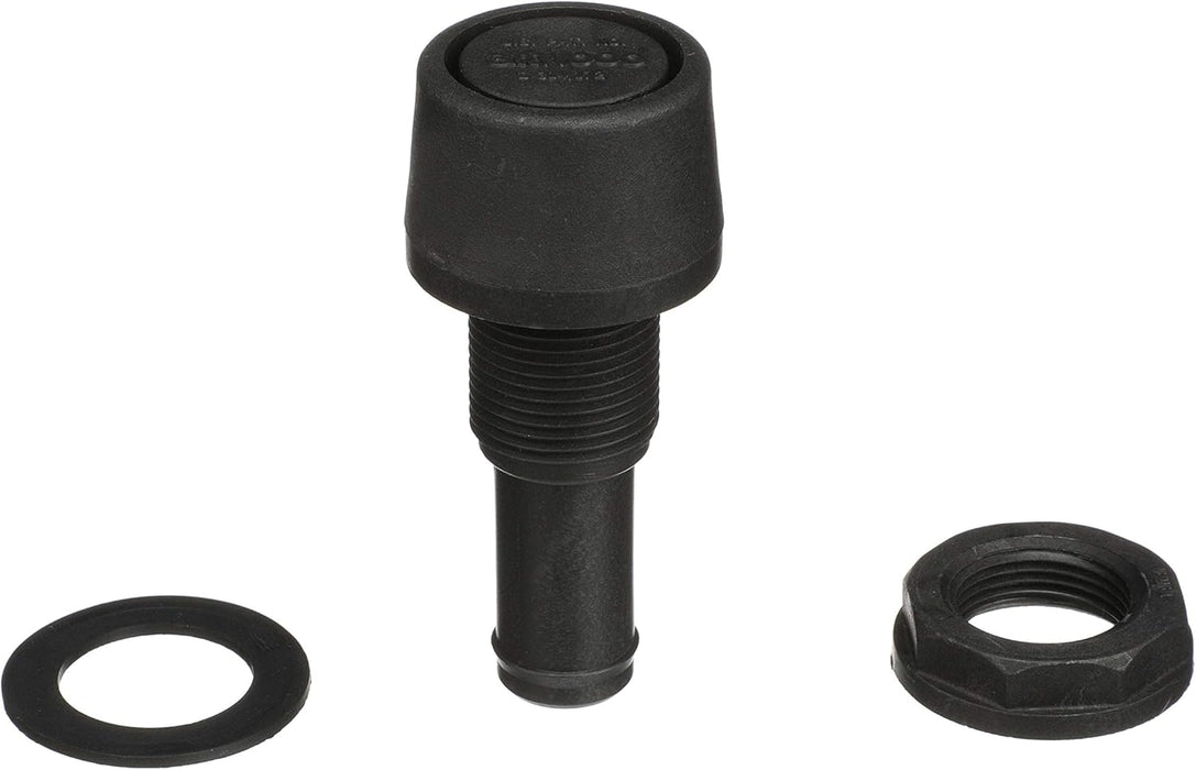 Ventilación de combustible recta Attwood - Polipropileno negro