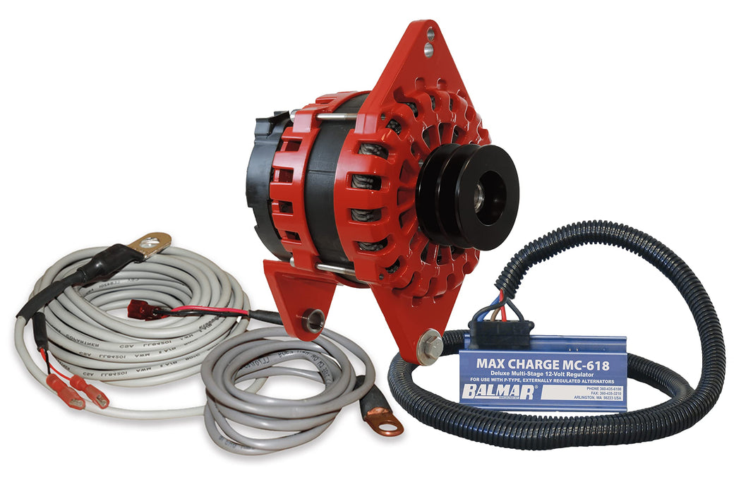 Balmar XT-DF4-250-DV-KIT Alternator Kit, 250 AMP 12V 4" Dual Foot Saddle, Dual Vee Pulley, Regulator/Sensor